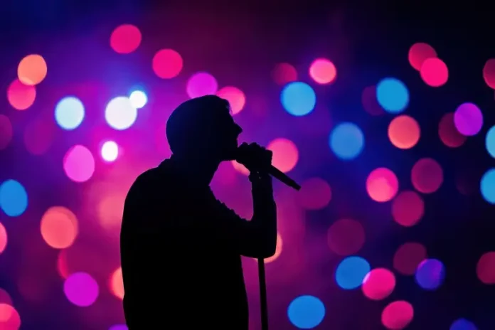 Singer Performing in Silhouette